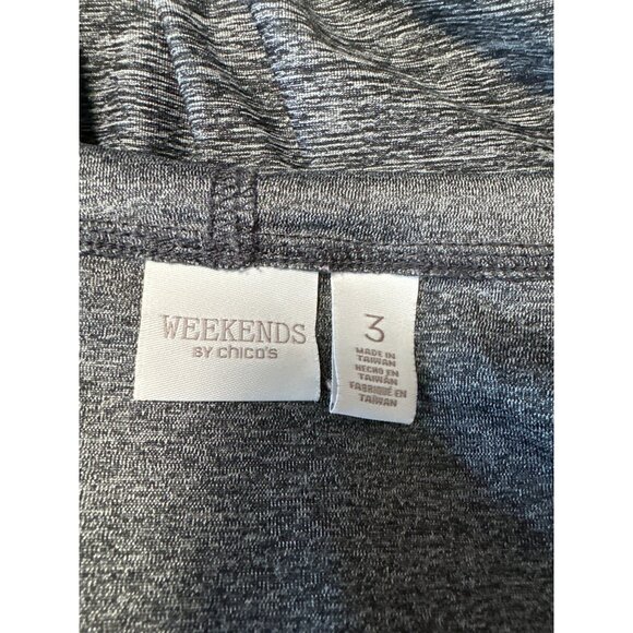 Chicos Weekends Gray Long Sleeve Lightweight Hoodie Top Women's Size 3 US XL - Picture 6 of 9